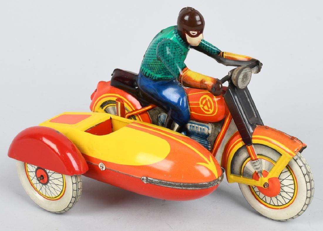 RUSSIAN Tin Windup MOTORCYCLE w/ SIDECAR (1 of 3)