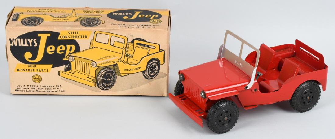MARX 1950's pressed steel WILLYS JEEP w/ BOX (1 of 10)