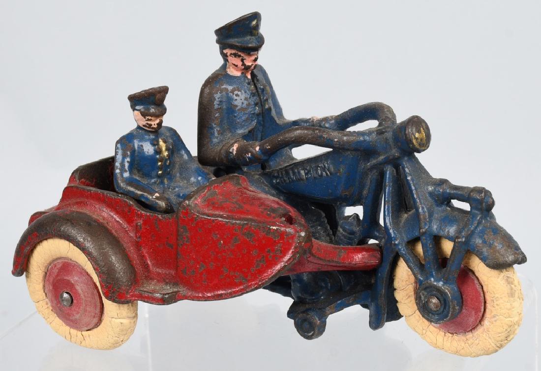 CHAMPION 1930'S cast iron MOTORCYCLE & SIDECAR (1 of 4)