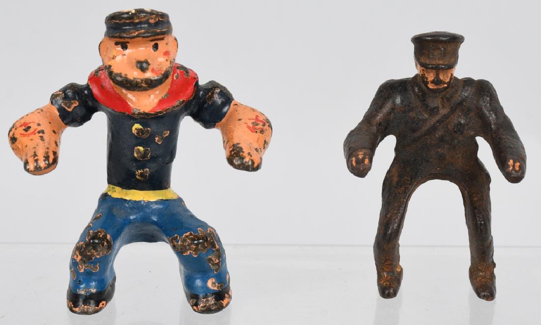 2-HUBLEY cast iron MOTORCYCLE DRIVERS, POPEYE (1 of 4)
