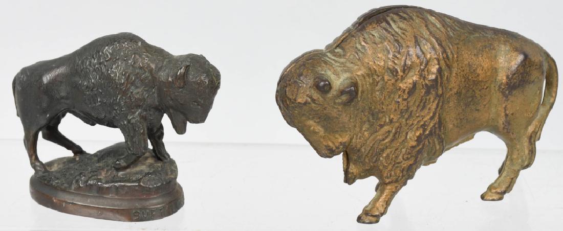 BUFFALO cast iron BANK & 1901 BUFFALO PAPERWEIGHT (1 of 9)