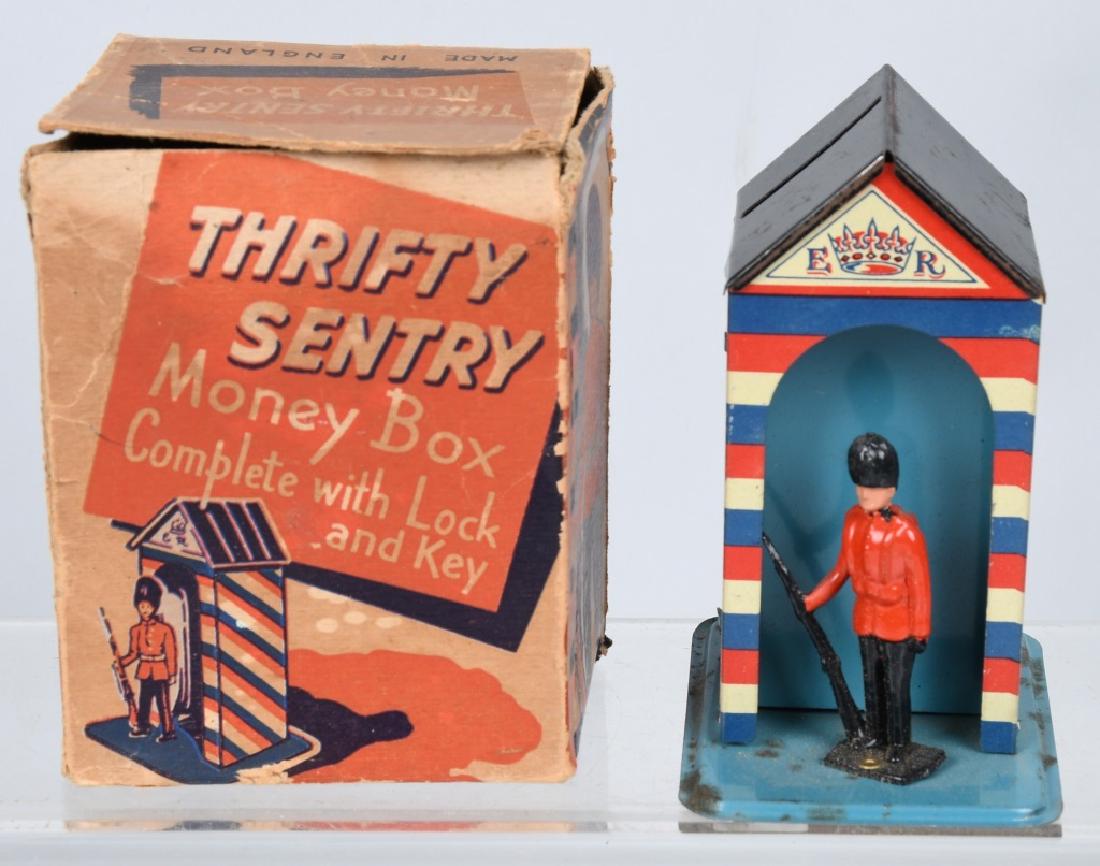 ENGLISH THRIFTY SENTRY tin BANK w/ BOX (1 of 7)