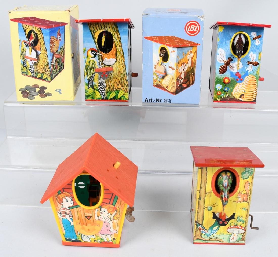 4-BIRD HOUSE BANKS, 2 w/ BOXES, (1 of 6)