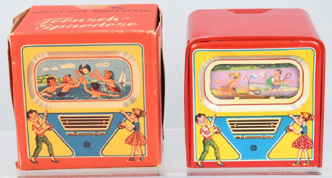 W. GERMAN TIN TELEVISION BANK w/ BOX (1 of 6)