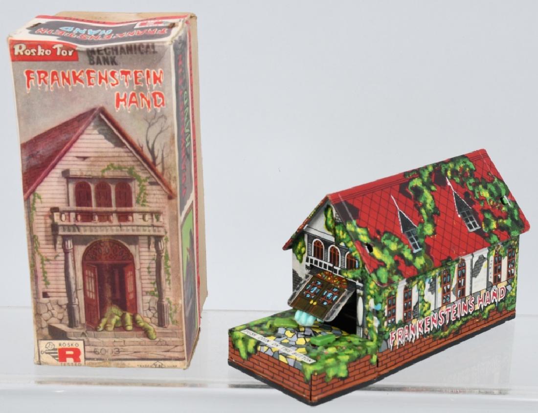 JAPAN Windup FRANKENSTEIN HAND BANK w/ BOX (1 of 7)