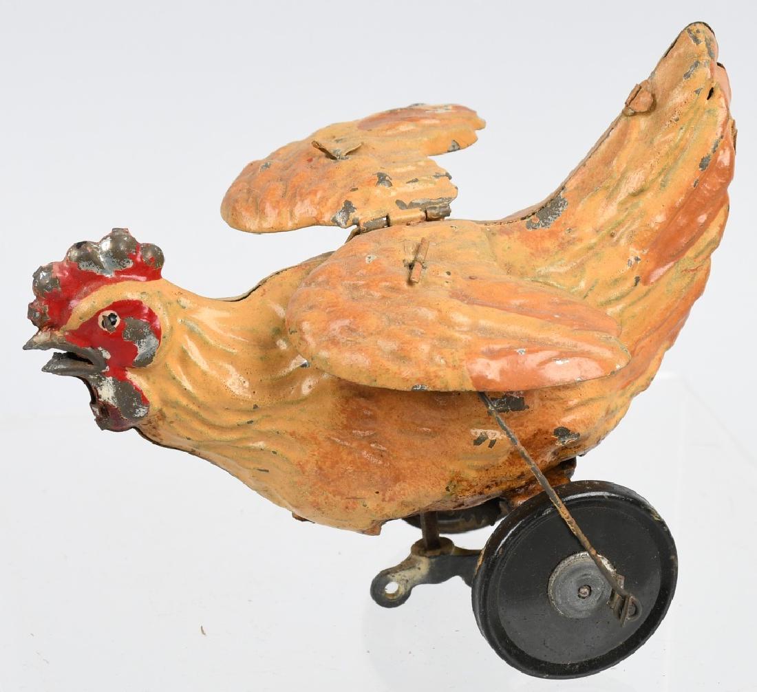 GERMAN WINDUP HAND PAINTED TIN CHICKEN (1 of 5)