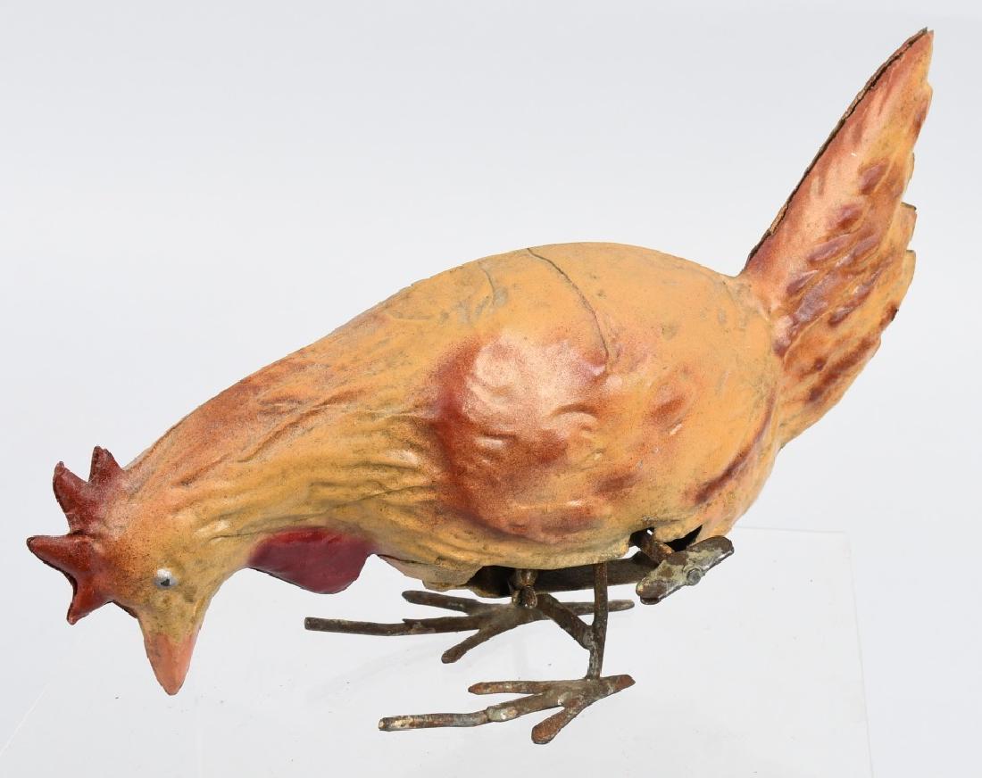 GERMAN WINDUP HAND PAINTED TIN CHICKEN (1 of 5)