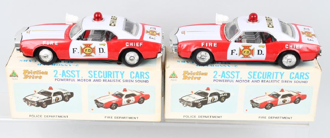 2- TIN FRICTION FIRE CHIEF CARS w/ BOX (1 of 6)