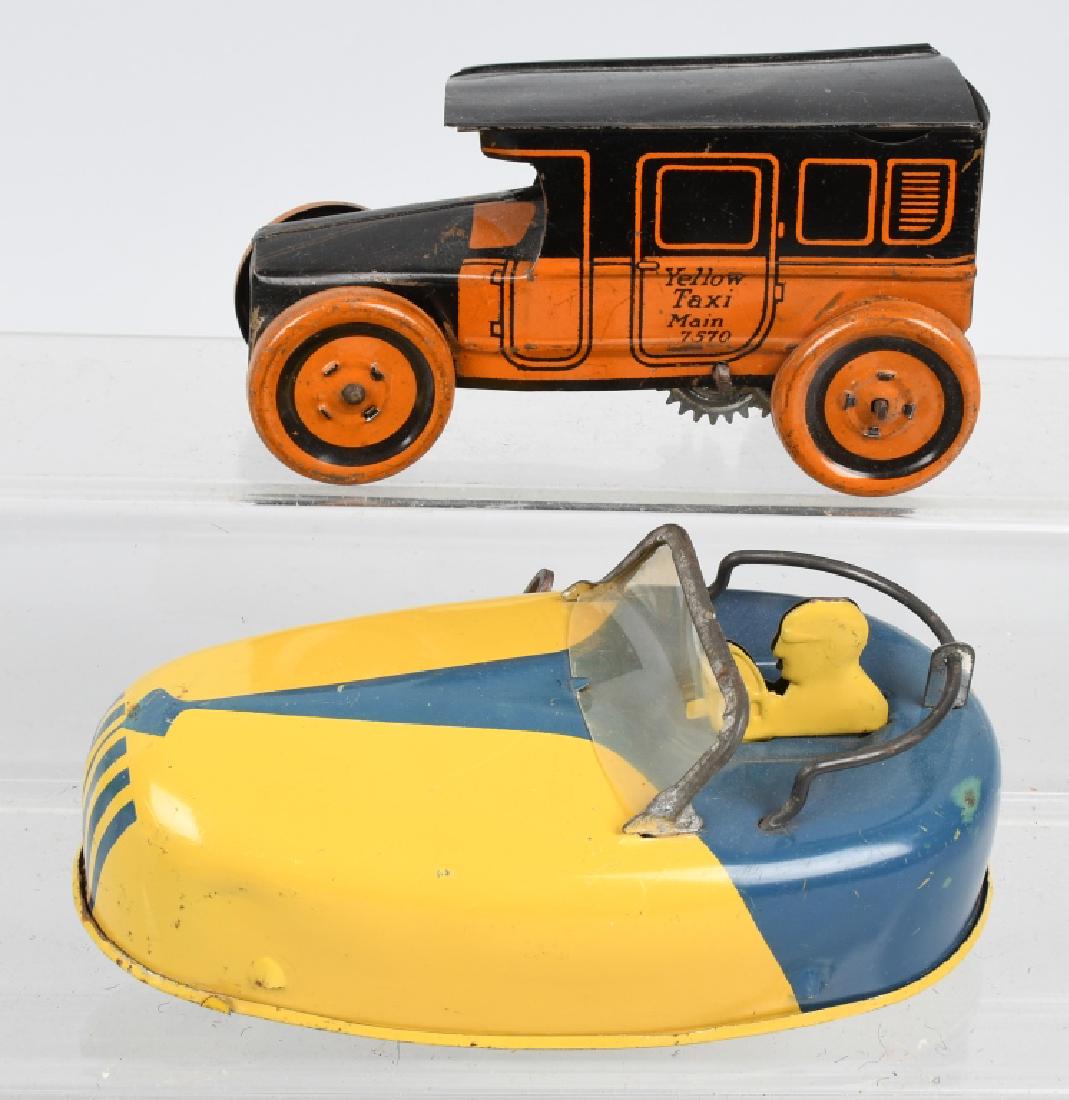 TIN WINDUP YELLOW TAXI & DODGE EM CAR (1 of 6)