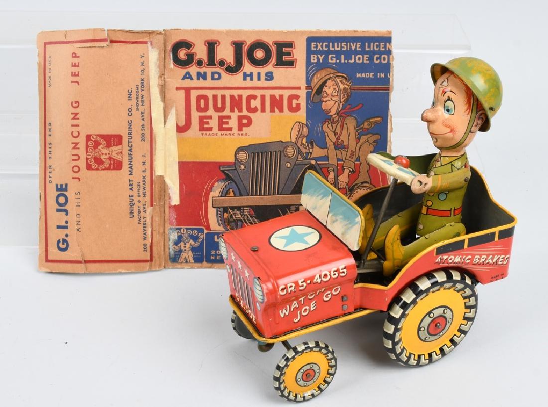 UNIQUE ART Windup GI JOE JOUNCING JEEP w/ BOX (1 of 7)