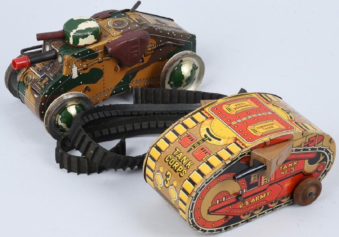 LOT OF 2 MARX TIN WINDUP TANKS (1 of 6)