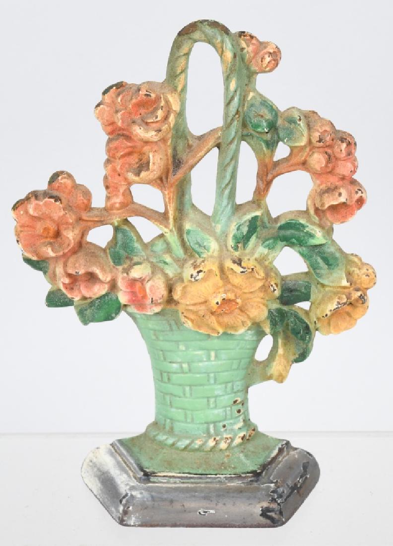HUBLEY CAST IRON FLOWER BASKET DOOR STOP (1 of 3)