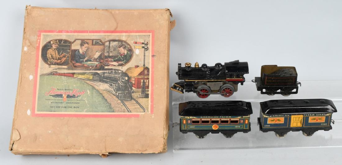 AMERICAN FLYER cast iron & tin TRAIN SET, w/ BOX (1 of 9)