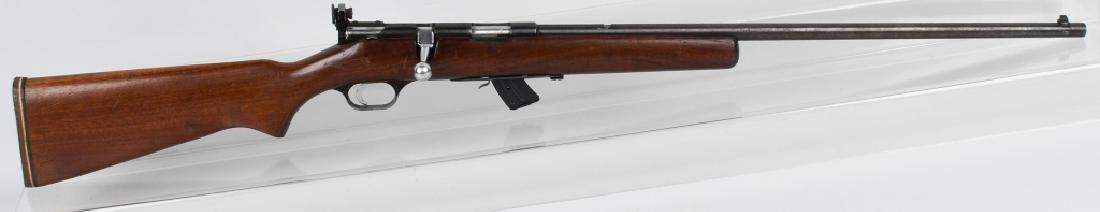 SAVAGE MODEL 40. .22 BOLT RIFLE: SN 1472, 24" barrel with excellent bore. Some original finish turning brown on the barrel. Very good wood stock. Includes WFC No. 150 rear peep sight, and 10 round magazine. Action works well. Has imp