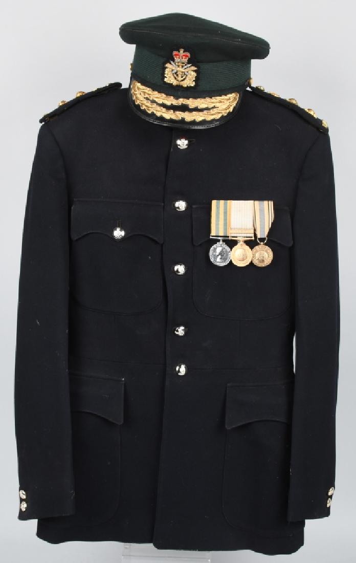 KOREAN WAR CANADIAN COLONEL UNIFORM WITH MEDALS: Uniform of Canadian Army Lt. Col. "C. Falandeau." Has set of named & numbered Korean War service medals attached to the chest, named to "R. B. J. Dawson" Korean War Operational Service Medal, UN Korea