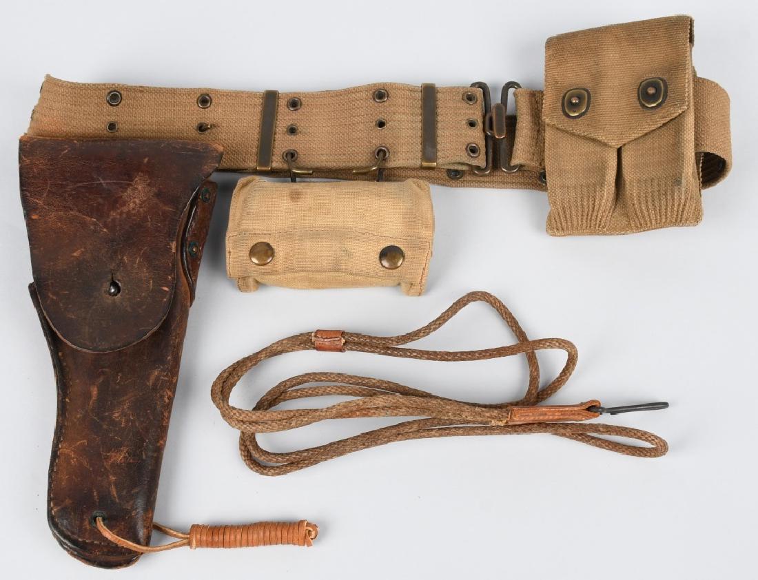 WWII US OFFICER'S PISTOL BELT & LANYARD SET