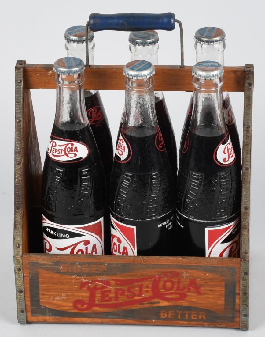 1930s PEPSI WOODEN SIX PACK w/ BOTTLES (1 of 5)