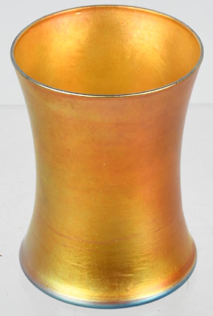 TIFFANY STUDIOS FAVRILE GLASS CUP: Excellent Tiffany Studios Favrile Glass Cup. Marled L.C. Tiffany Favrile on bottom. 4" Excellent
