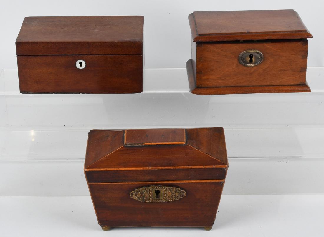 3- EARLY WOOD TEA CADDYS (1 of 6)