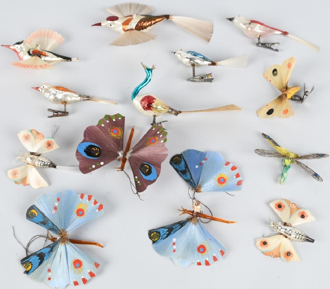 13-VINTAGE BIRD & INSECT CHRISTMAS ORNAMENTS (1 of 6)