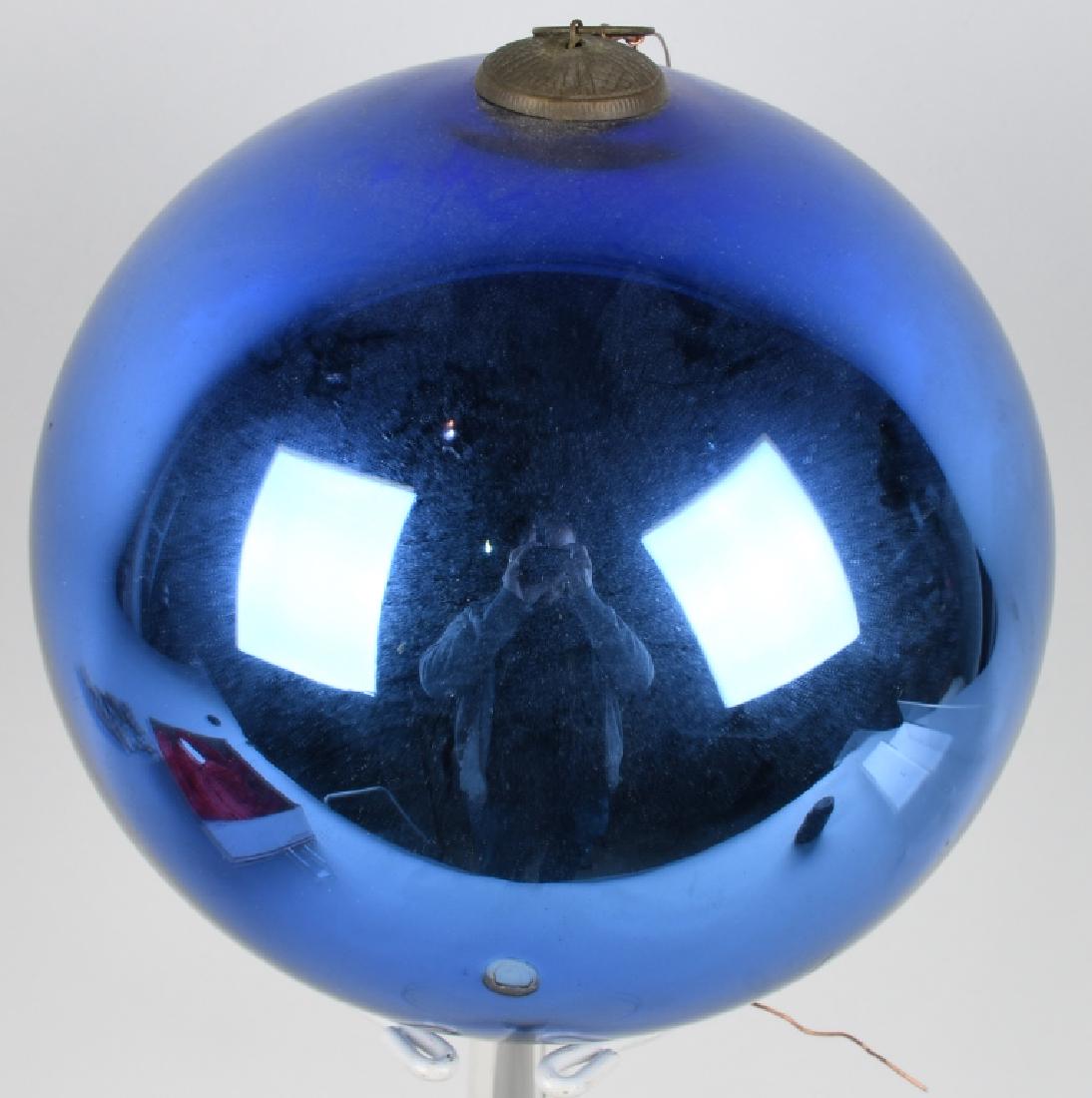 LARGE VINTAGE KUGEL BLUE CHRISTMAS ORNAMENT (1 of 3)