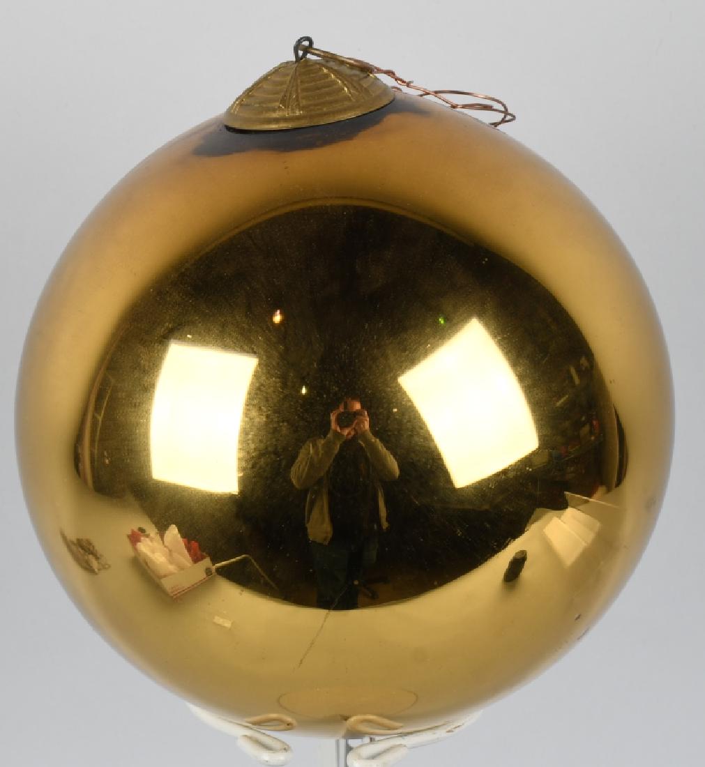 LARGE VINTAGE KUGEL GOLD CHRISTMAS ORNAMENT