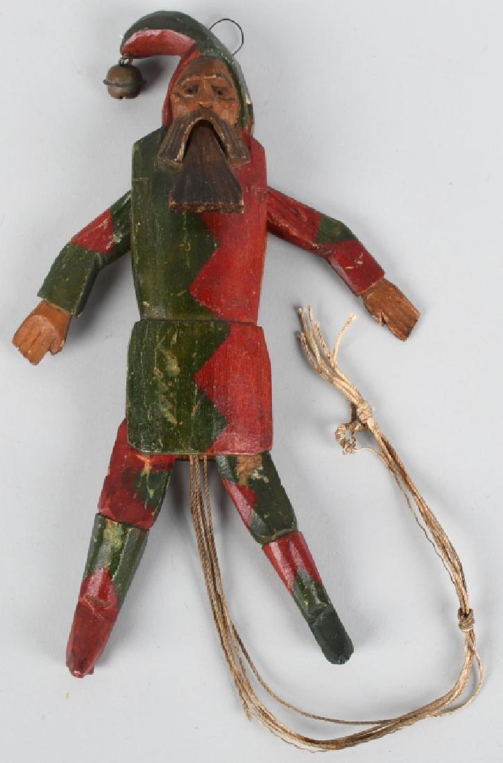 VINTAGE FOLK ART CARVED SANTA CLAUS TOY (1 of 5)