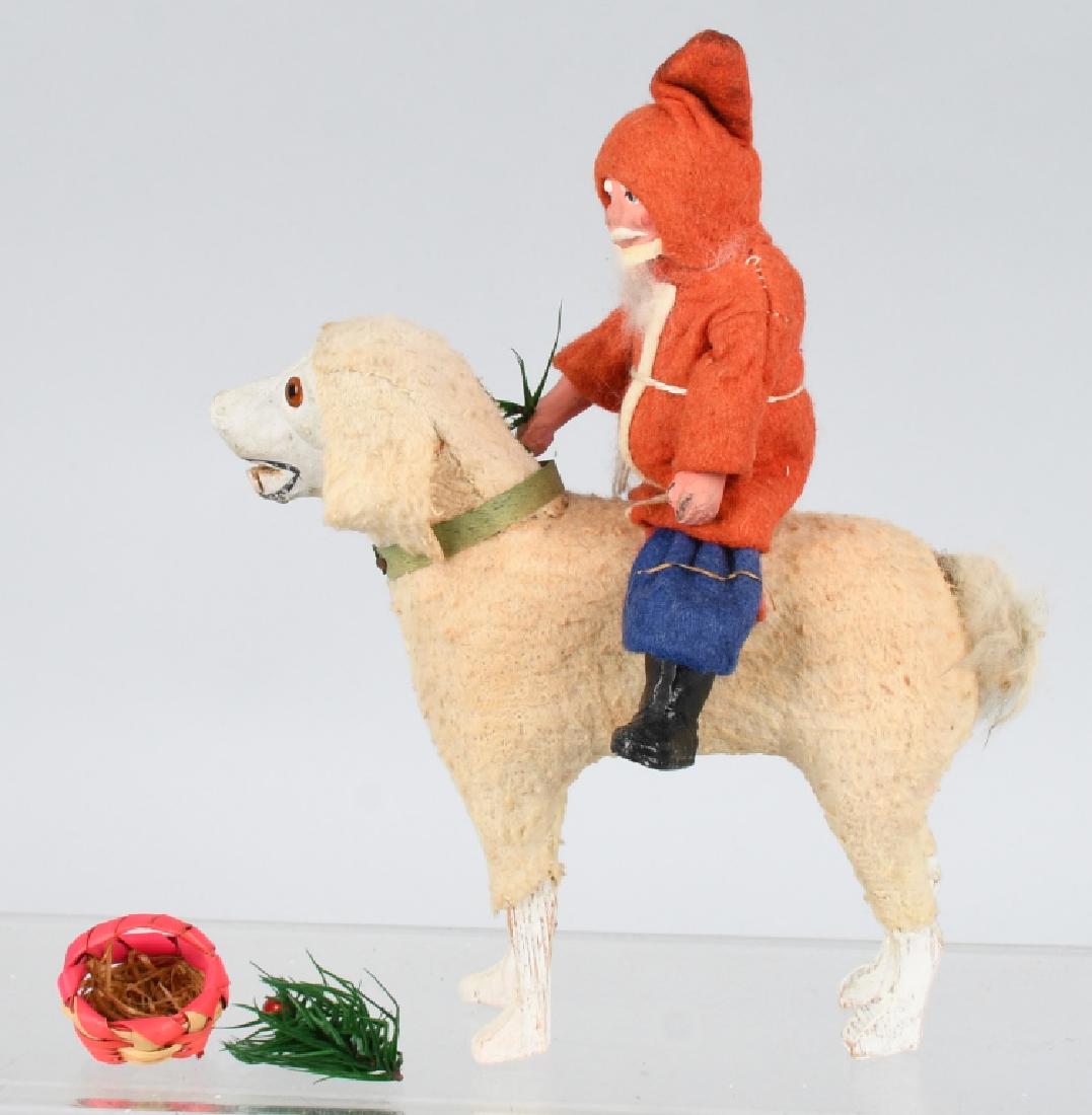 VINTAGE GERMAN SANTA CLAUS RIDING LARGE DOG (1 of 7)