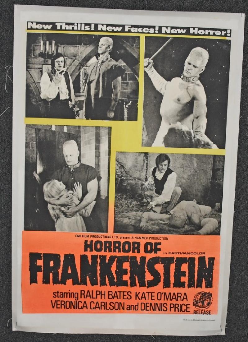 A The Horror of Frankenstein Movie Poster: A The Horror of Frankenstein Linen Backed Movie Poster 1970. H: 41 W: 27 in