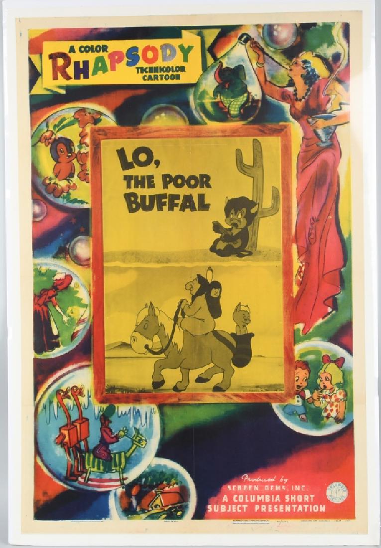 'Lo, the Poor Buffal Linen Backed Movie Poster: A 'Lo, the Poor Buffal' Linen Backed Movie Poster, 1948. H: 41 W: 27 in.