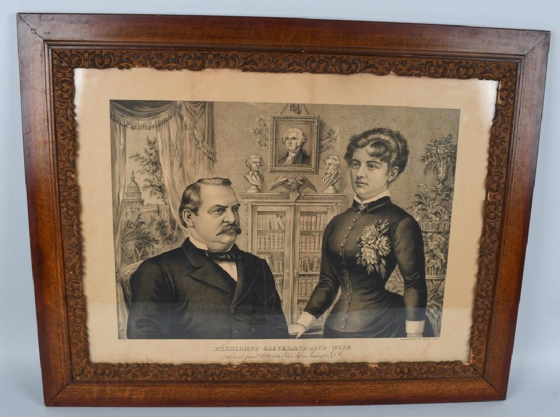 1886 PRESIDENT CLEVELAND & WIFE MARRIAGE PRINT (1 of 5)