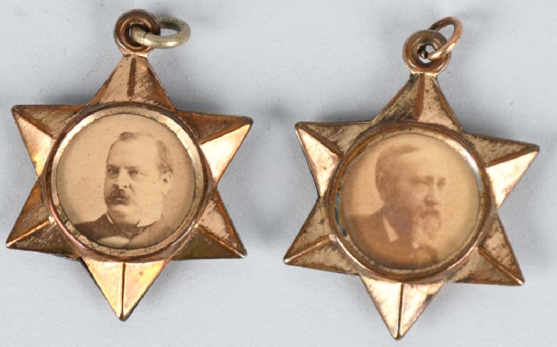 1888 HARRISON-MORTON & CLEVELAND-THURMAN BADGES (1 of 2)