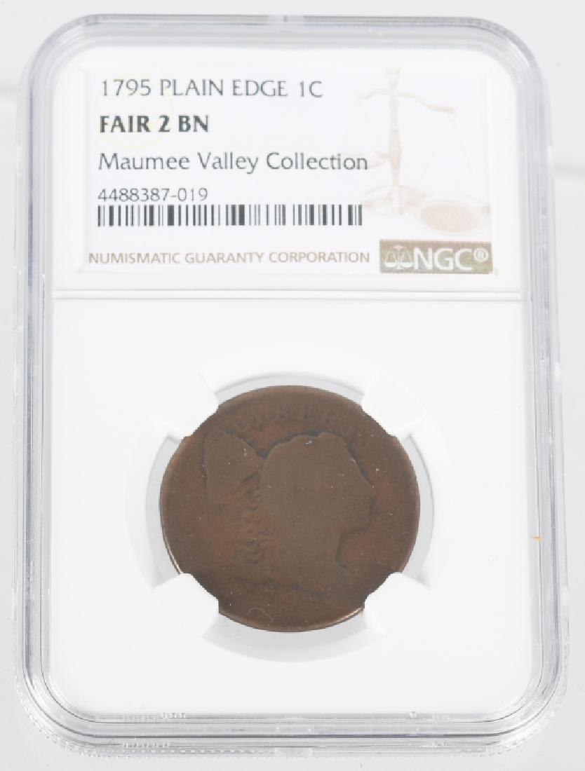 1795 US LARGE CENT, PLAIN EDGE, NGC, FAIR 2 BN (1 of 3)