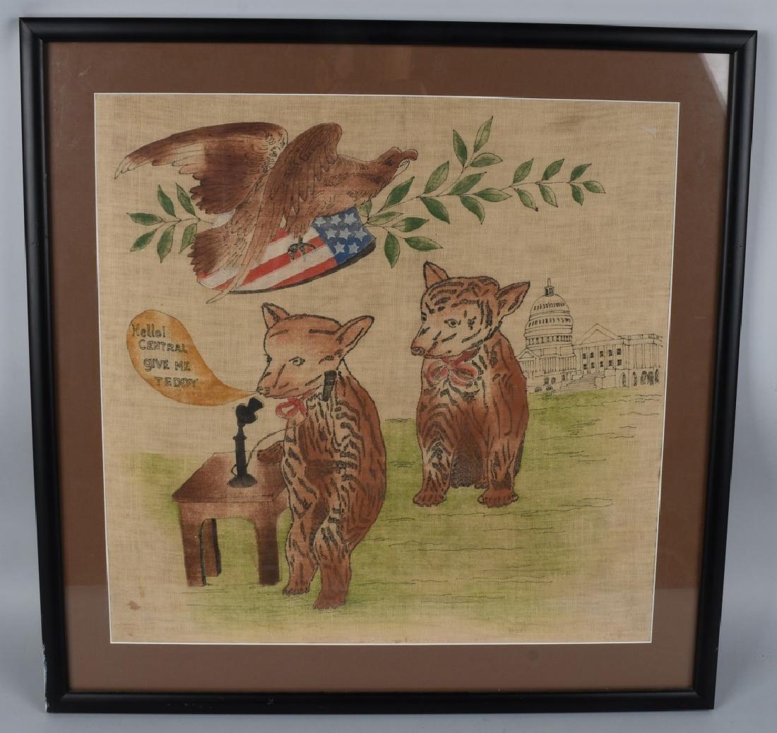 1904 TEDDY ROOSEVELT CAMPAIGN LINEN BROADSIDE (1 of 4)