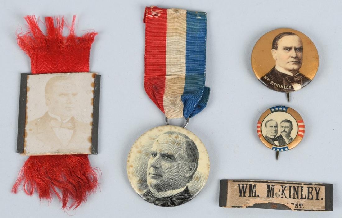 5- WILLIAM McKINLEY CAMPAIGN RIBBONS & BUTTONS (1 of 6)
