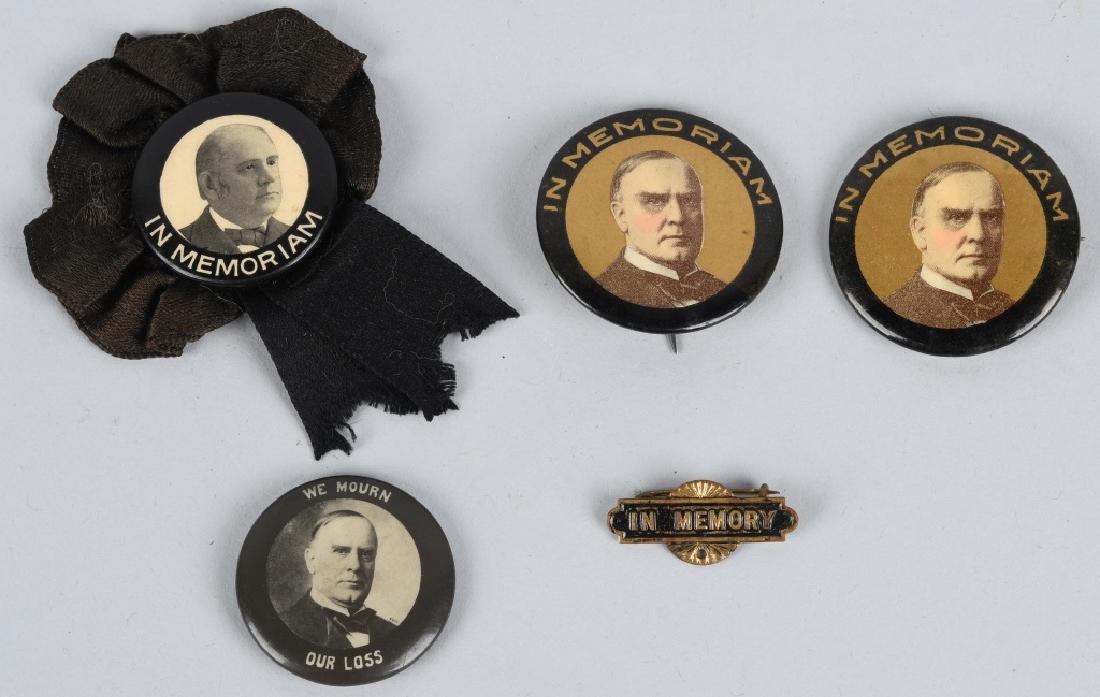 5- WILLIAM McKINLEY MEMORIAM RIBBONS & BUTTONS (1 of 7)