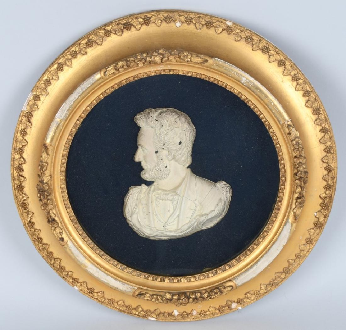 1860s J Powell "ABE LINCOLN" MEDALLION w/ FRAME (1 of 5)