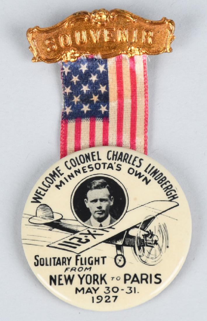 1927 CHARLES LINDBERGH SOUVENIR BADGE (1 of 3)