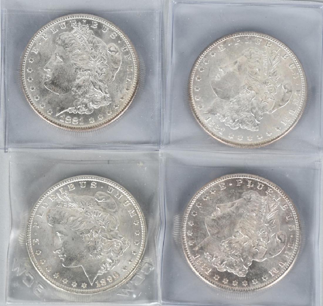 3- 1881-S & 1- 1896-P MORGAN SILVER DOLLARS (1 of 2)