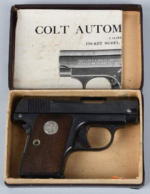 19 Colt M1908 Vest Pocket Hammerless Pistol Nov 21 Centurion Auctions In Fl