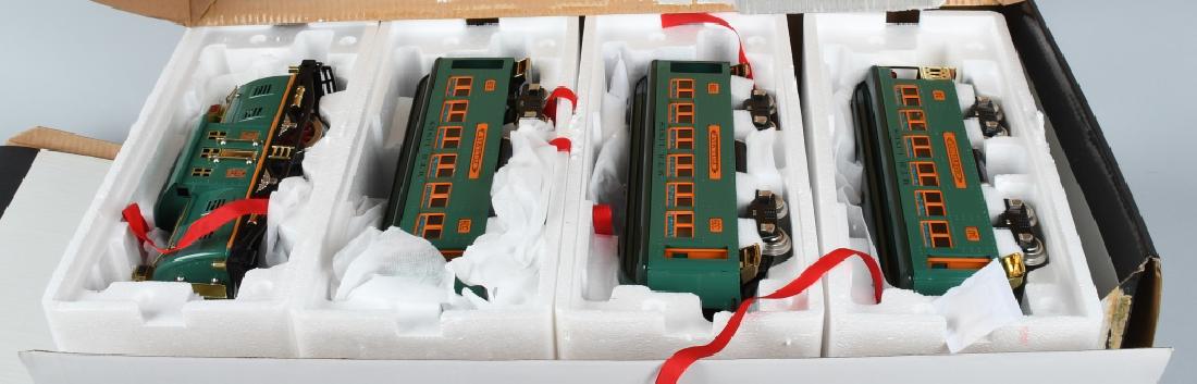 MTH STANDARD GAUGE #10 DARK GREEN SET w/ Box: MTH Standard Gauge # 10 Set with proto 2 sound. Comes with engine and 3 passenger cars. The set number is 10-1188-1. Missing track and transformer. Has boxes for engine and cars and original shipping 