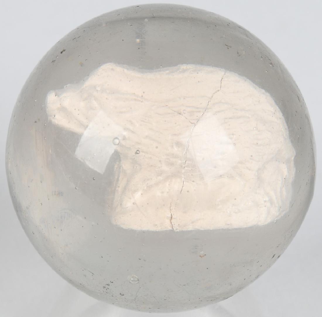 RAZORBACK BOAR SULFIDE MARBLE: Unusual Razorback Boar Sulfide Marble. 1 35/64" Near Mint