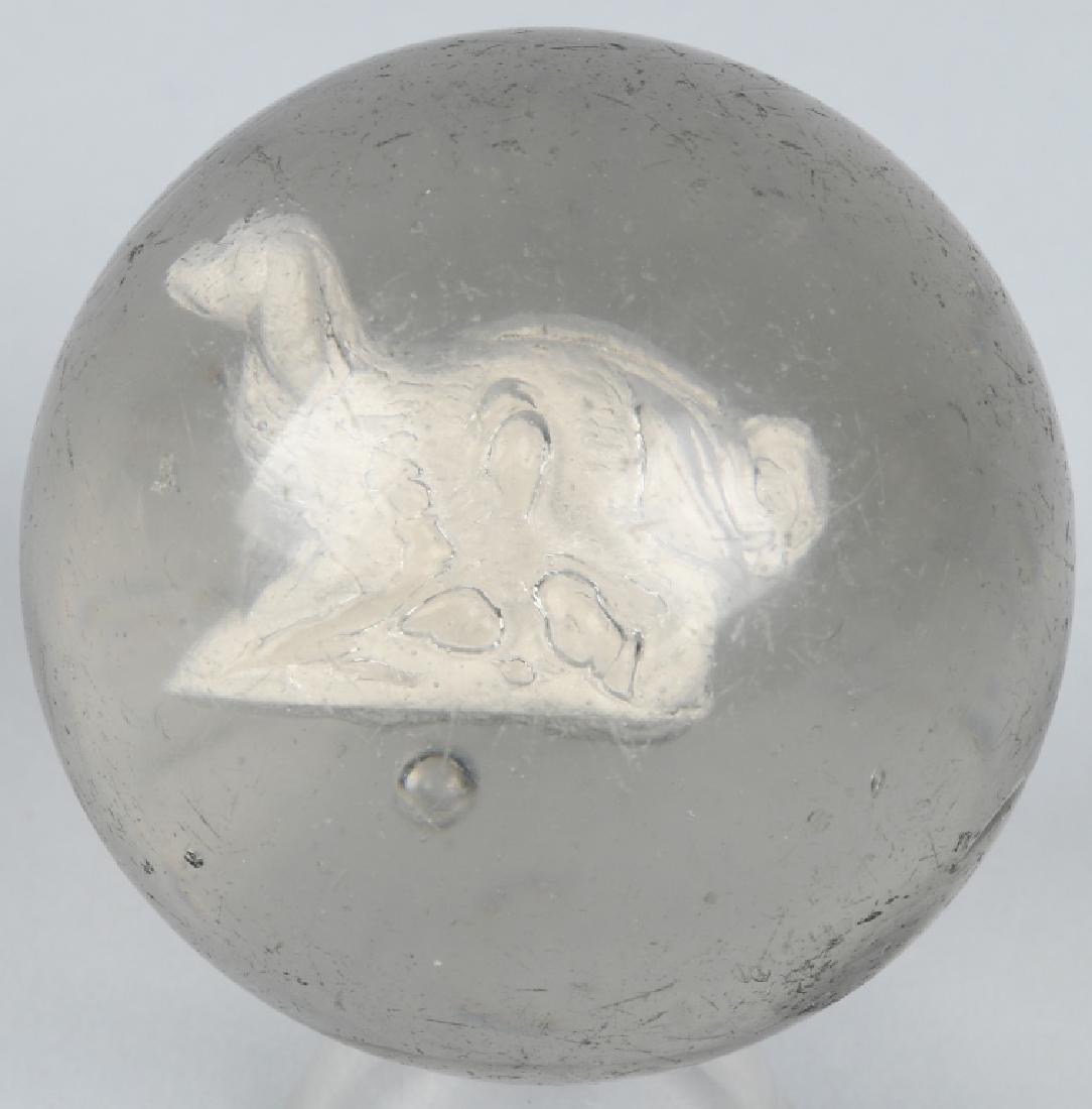 LARGE SULFIDE DOG MARBLE: Large Sulfide Dog Marble. 2 25/64" Excellent-Near Mint
