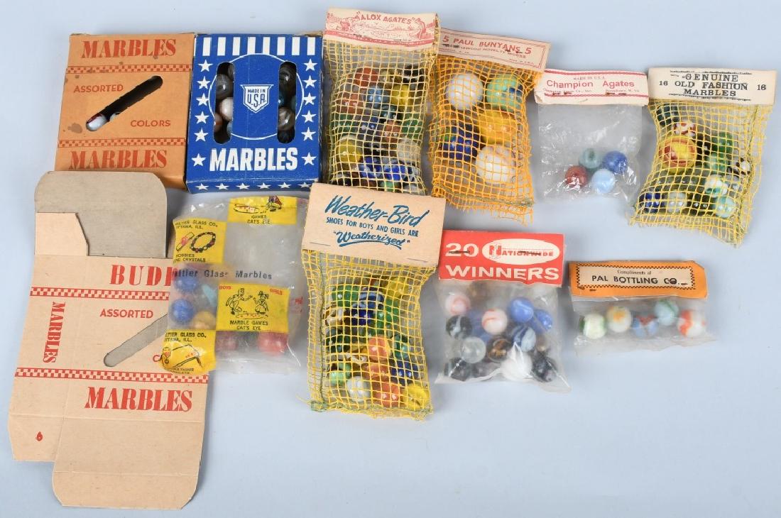 VITRO & RAVENSWOOD MARBLES: New Old Stock Vitro and Ravenswood Marbles in Bags and Boxes. Near Mint