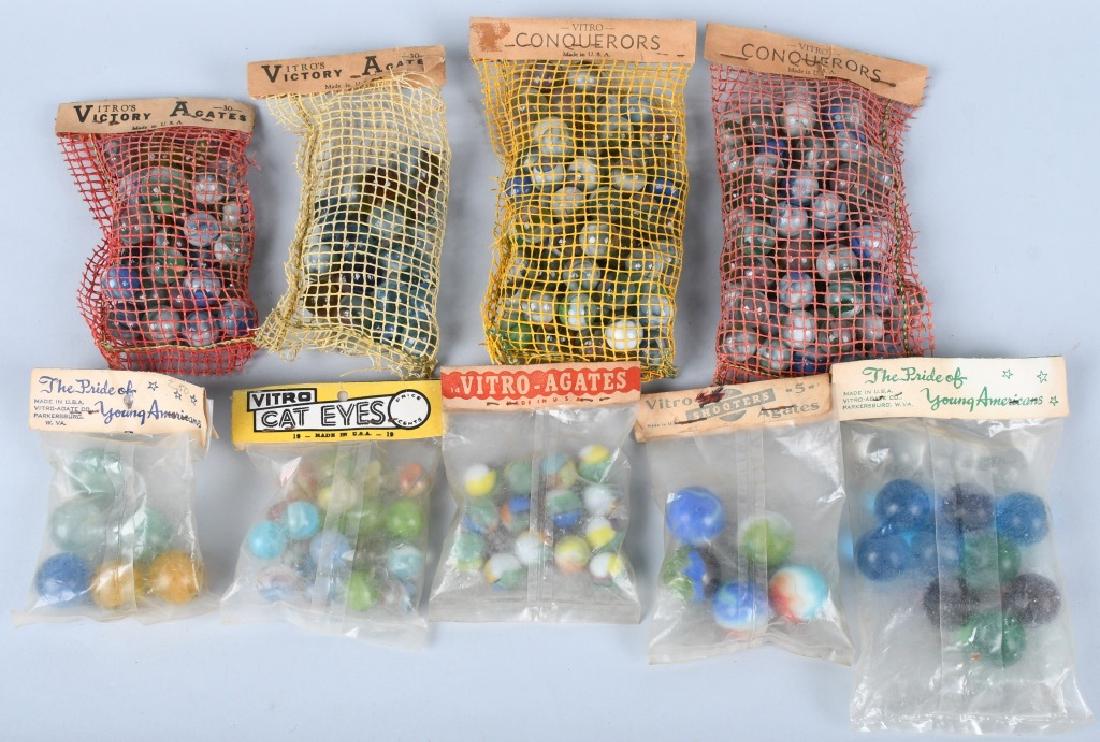 NEW OLD STOCK VITRO MARBLES: New Old Stock Bags of Vitro Marbles. Near Mint