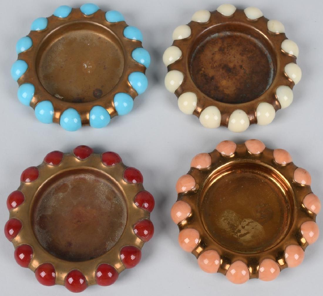 4 FISHER JEWEL TRAYS w/ MARBLES