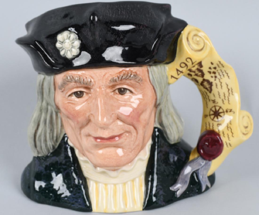 CHRISTOPHER COLUMBUS ROYAL DOULTON JUG: Christopher Columbus Royal Doulton Toby Jug. 500h Anniversary Jug. Issued in 1991. Retired. 6 3/4" Near Mint