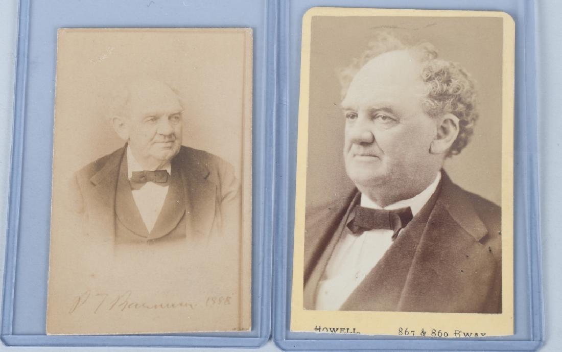 2- P.T. BARNUM CDV PHOTOS: Pair of original P.T. Barnum of Circus Fame CDV Images. Excellent