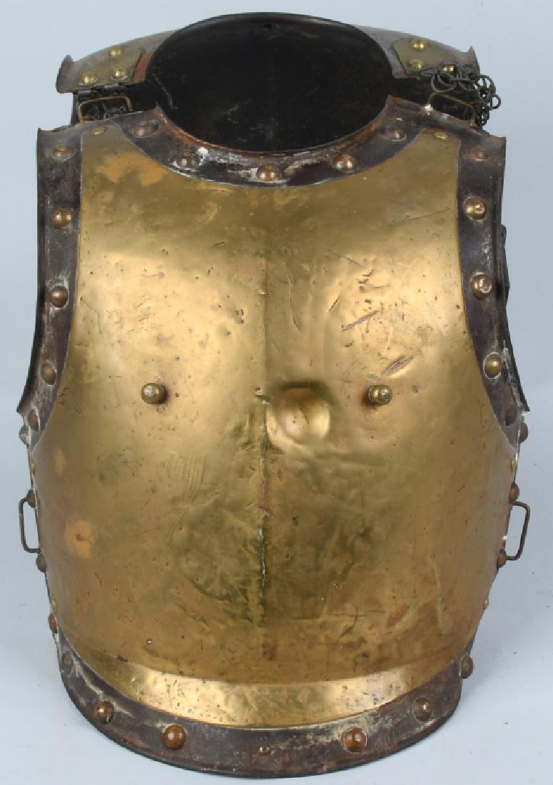 1829 KLINGENTHAL CUIRASSIER BREASTPLATE ARMOR: Front and back pieces, French Armory markings, signed on the back "Klingenthal" and dated 1829. Serialized No. 3639. Has "GKR" and "1E" on the front near the bottom, and "WL 5" on the right shoulder, 