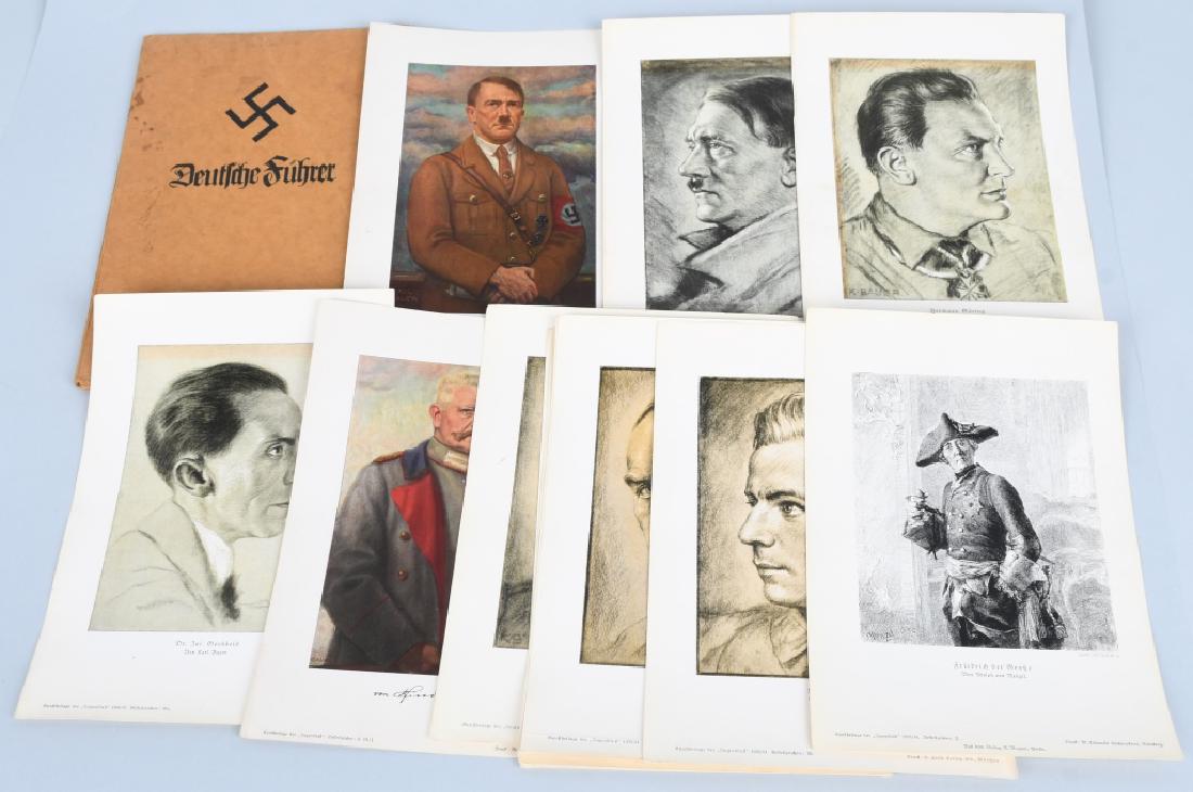WWII NAZI GERMAN PRINTS OF LEADERS OF GERMANY: WWII Artistic prints of German Leaders. These period prints are of Adolf Hitler, Hermann Göring, Joseph Goebbels, Horst Wessel, Franz Von Epp, Baldur von Schirach, Albert Leo Schlageter, Paul Von Hin